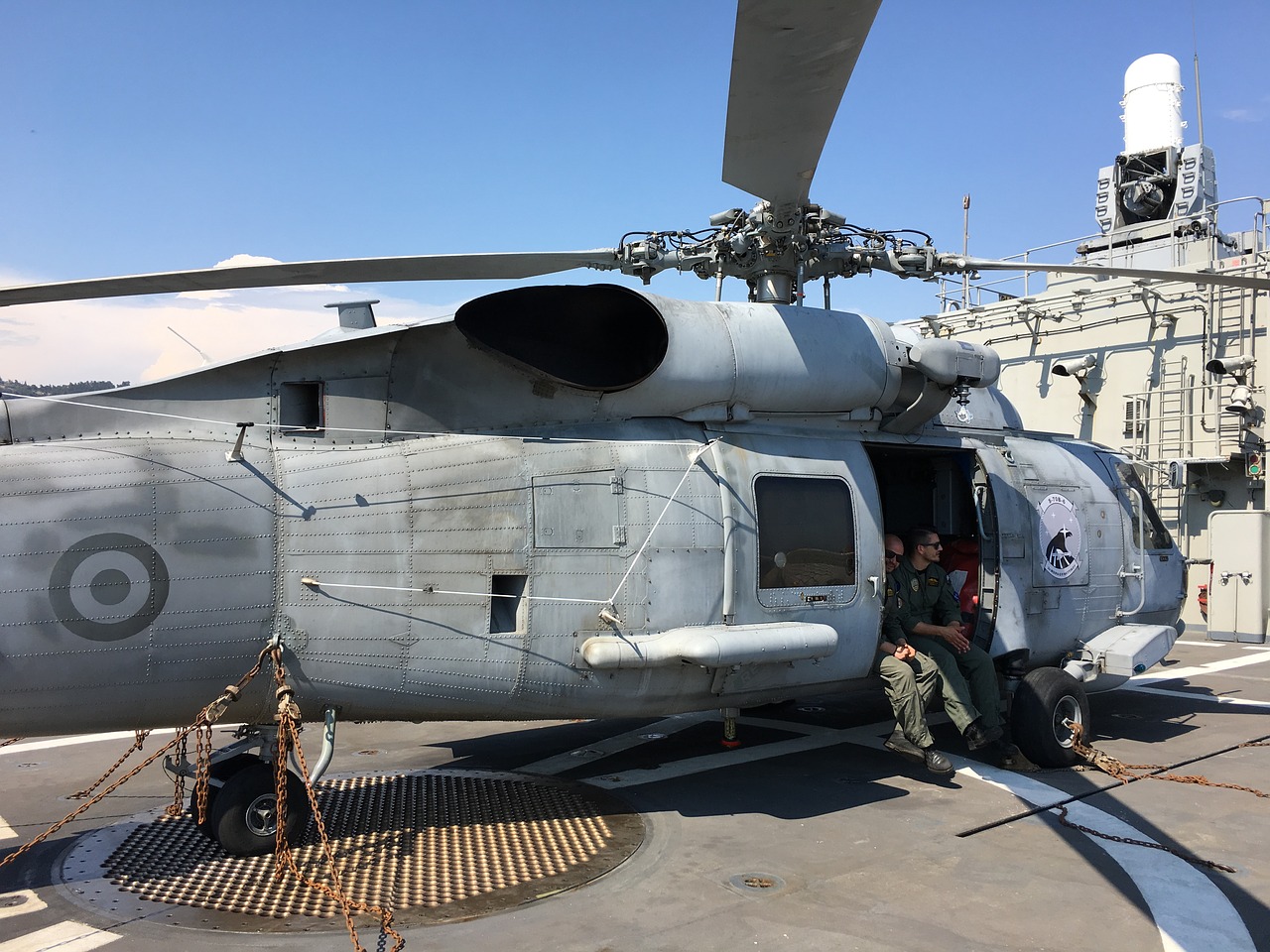 warship frigate helicopter free photo