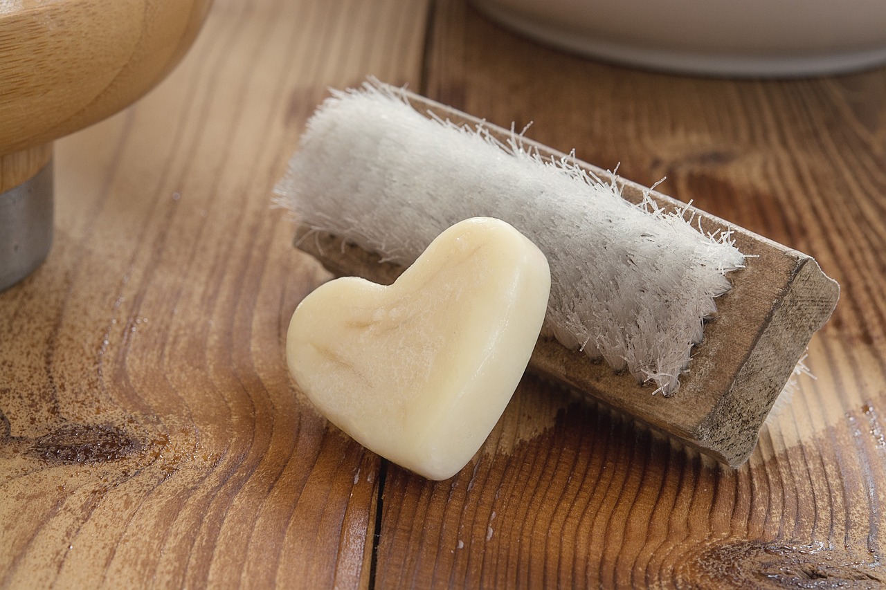 wash brush soap heart soap free photo