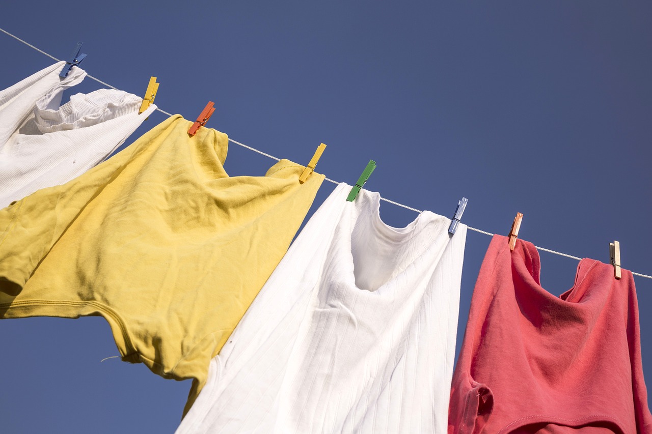 washing blue sky clothes free photo