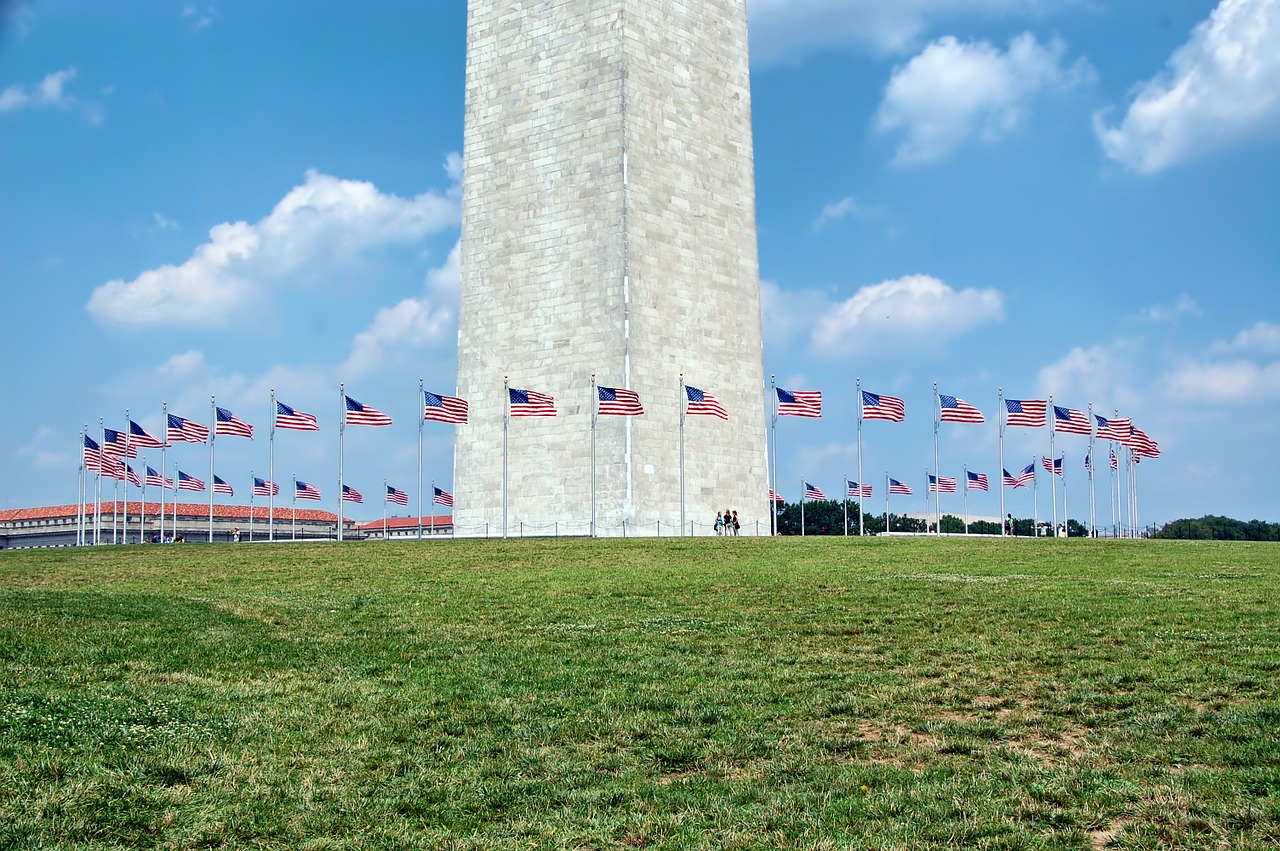 washington d c washington monument flags free photo