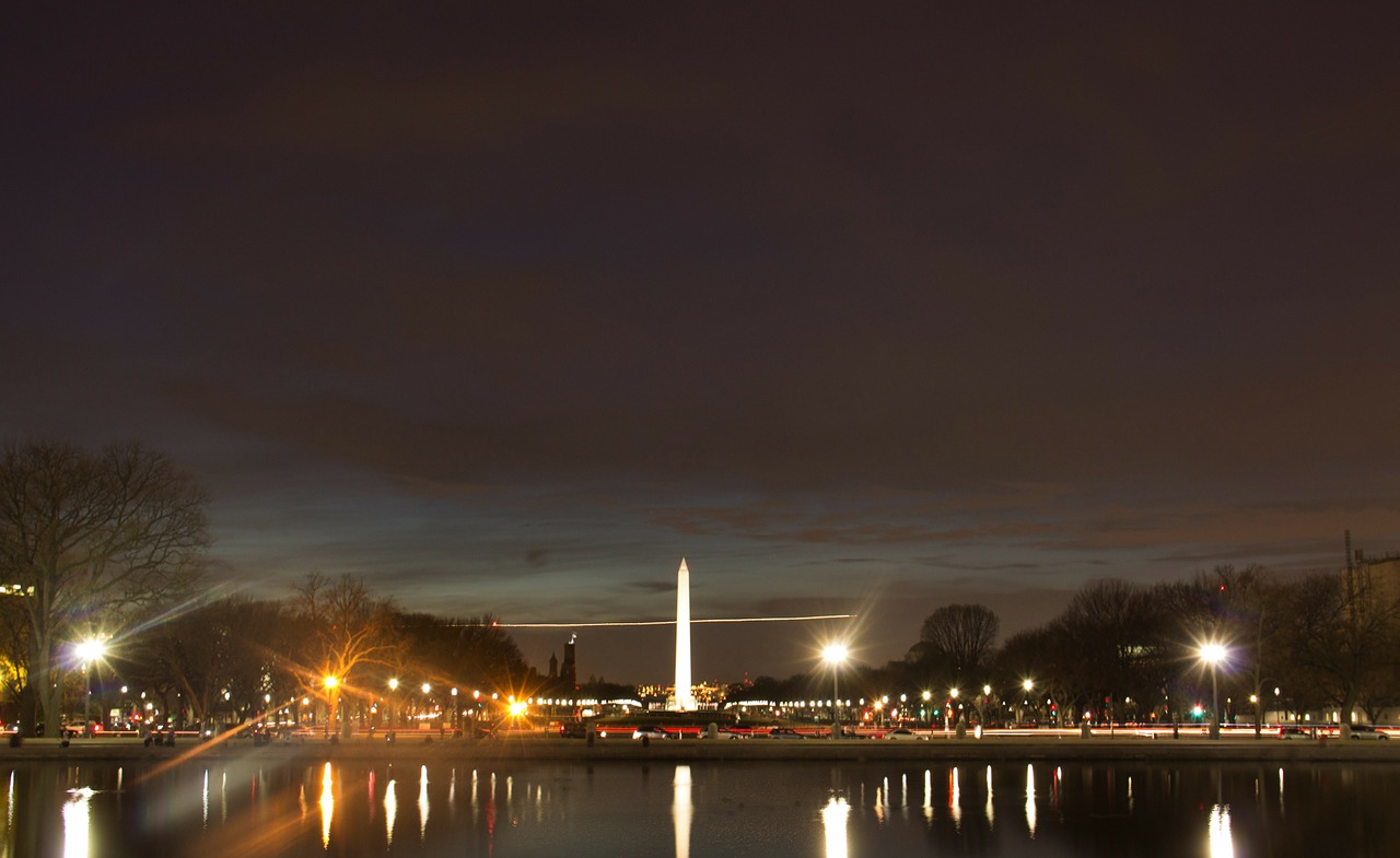 washington dc night evening free photo