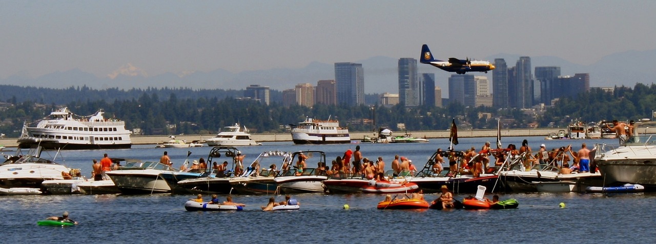 washington lake boats seattle free photo