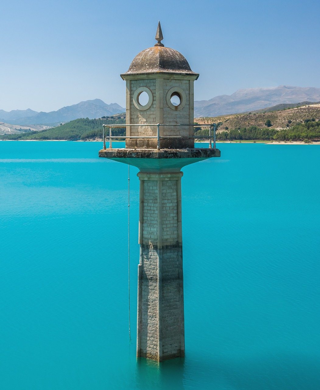 watchtower lake turquoise water free photo