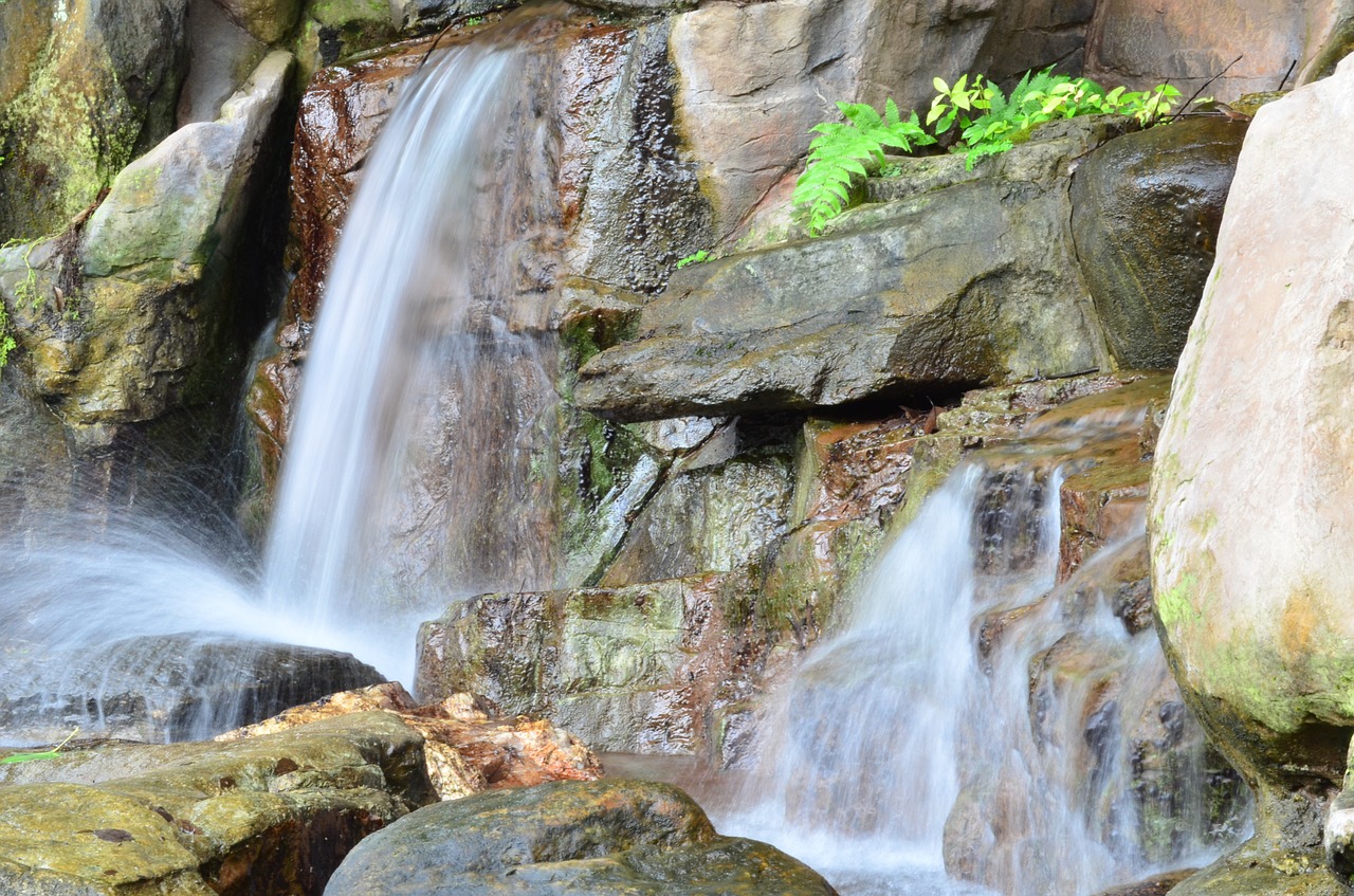 waterfall rocks trail of water free photo