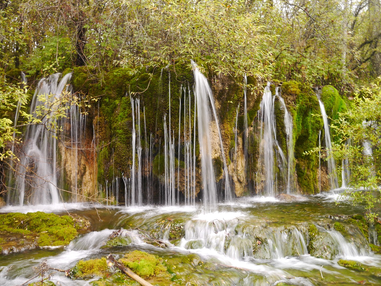 waterfall pearl shoal sichuan free photo