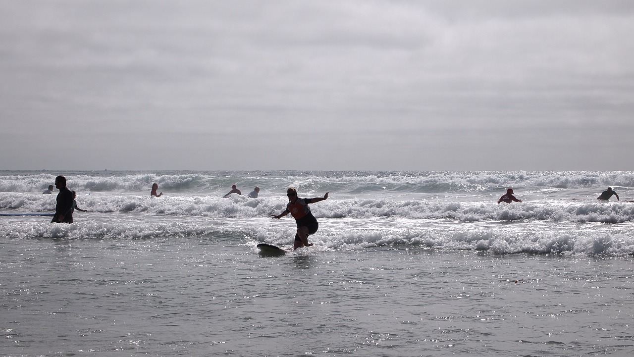 water beach surfing free photo