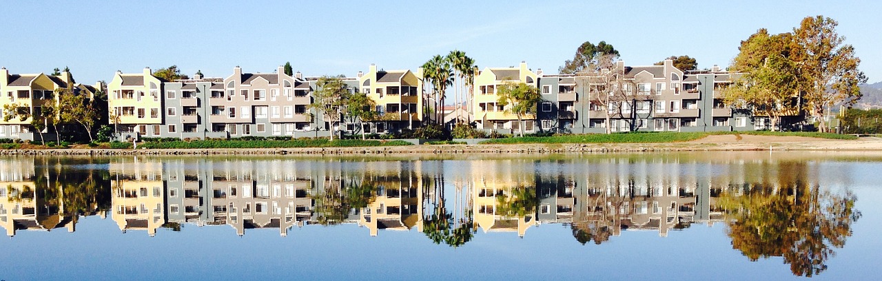 water blue water buildings free photo