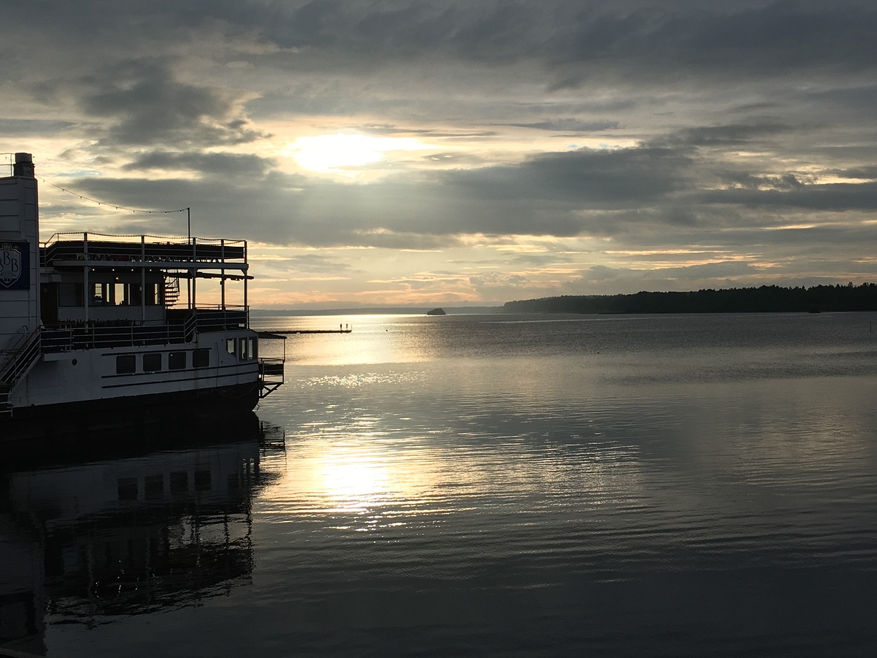 water sweden sunset free photo