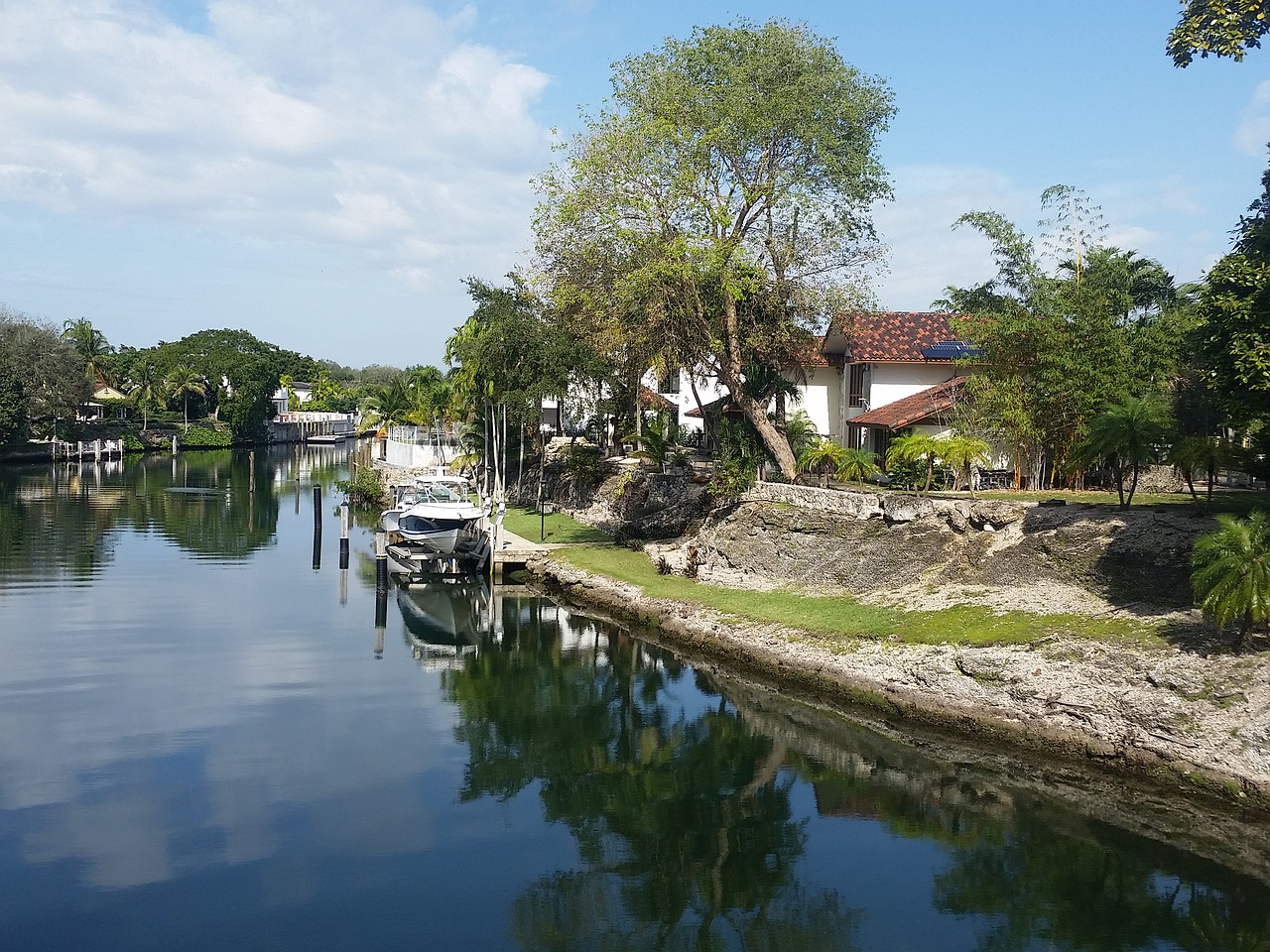 water river houses free photo