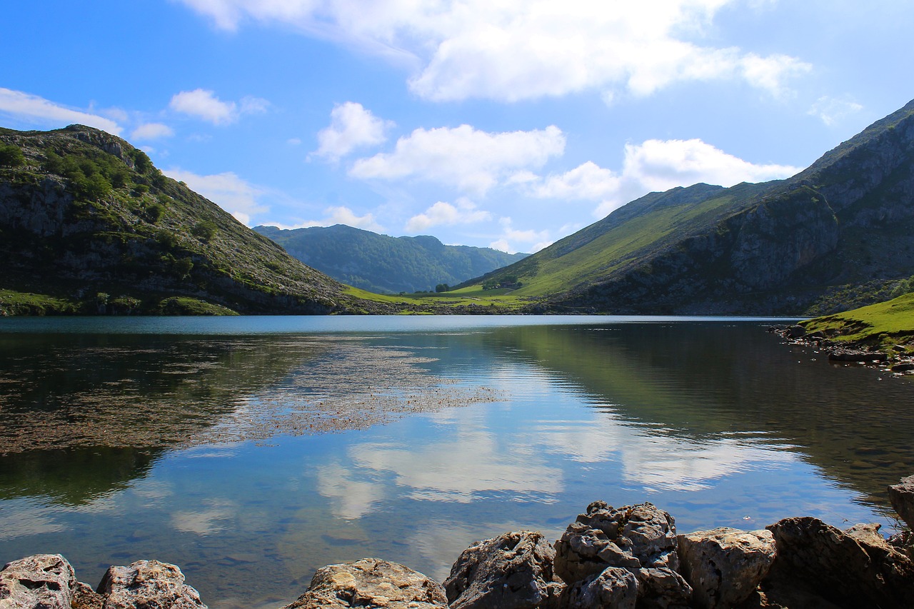 water lake reflection free photo