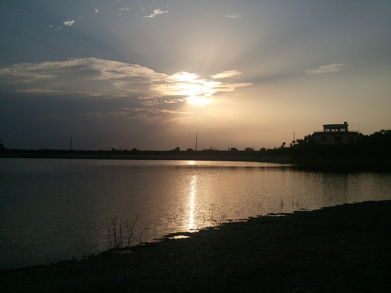 water sunset lake free photo