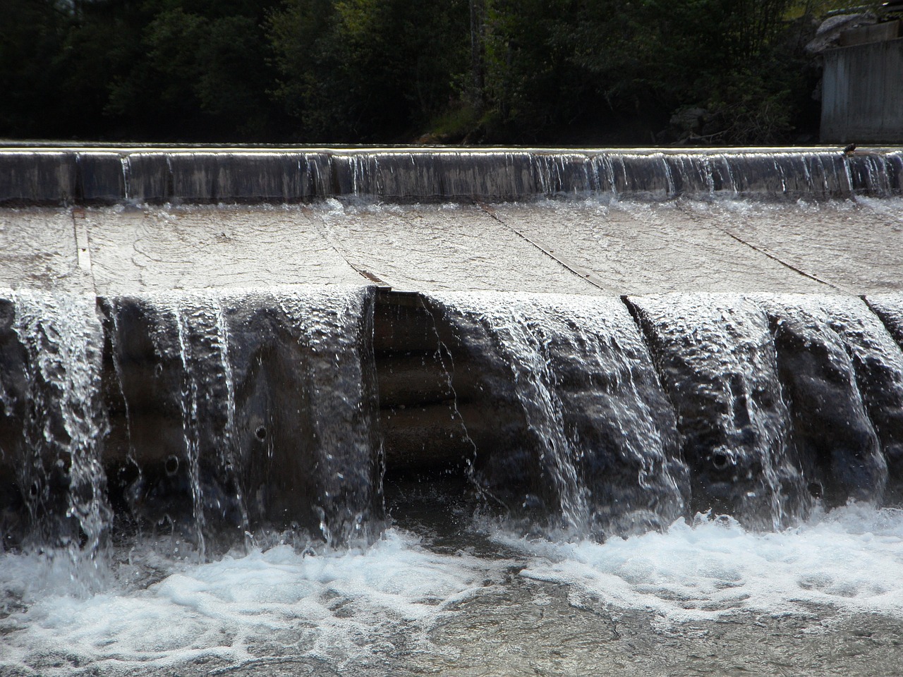 water barrage waterfall free photo