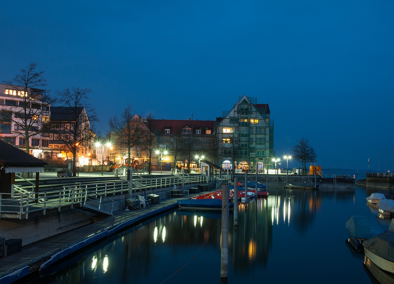 friedrichshafen lake constance blue hour free photo