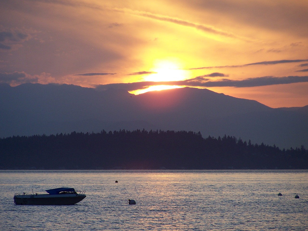 water sunset boat free photo