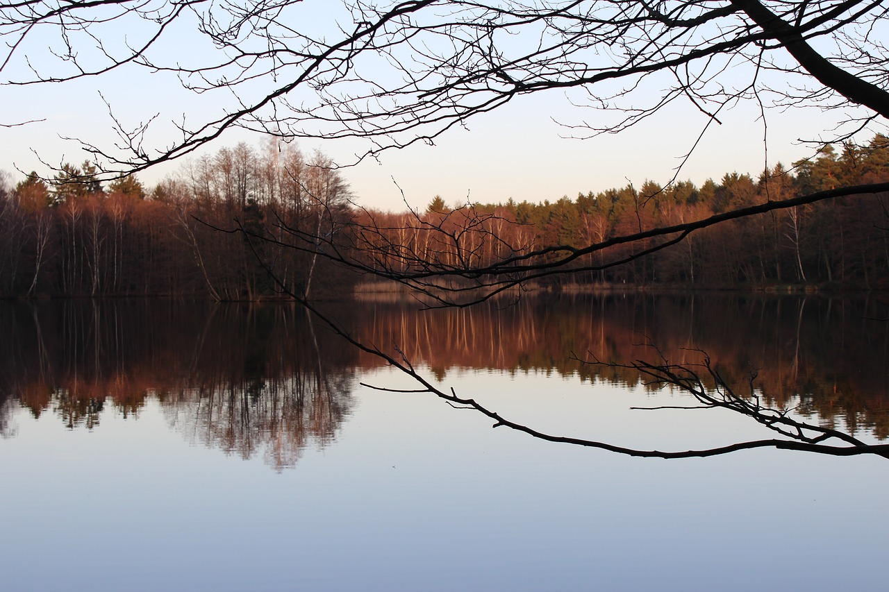 water mirror image twilight free photo