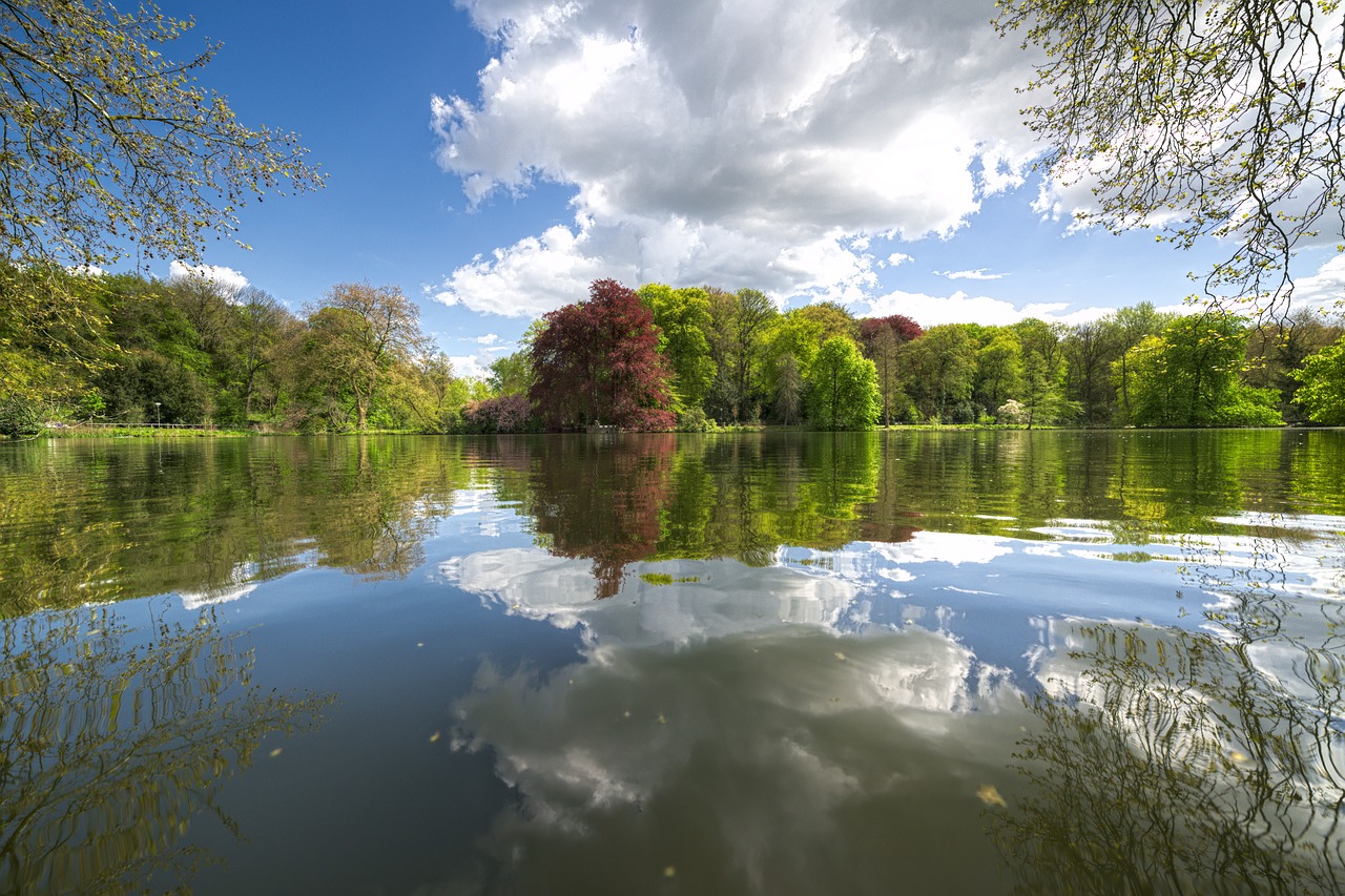 water mirroring blue free photo