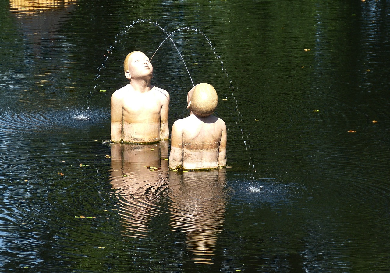 water pond sculpture free photo