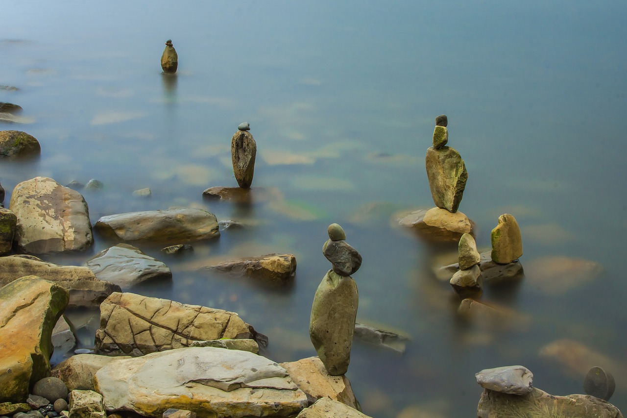 water stones sea free photo