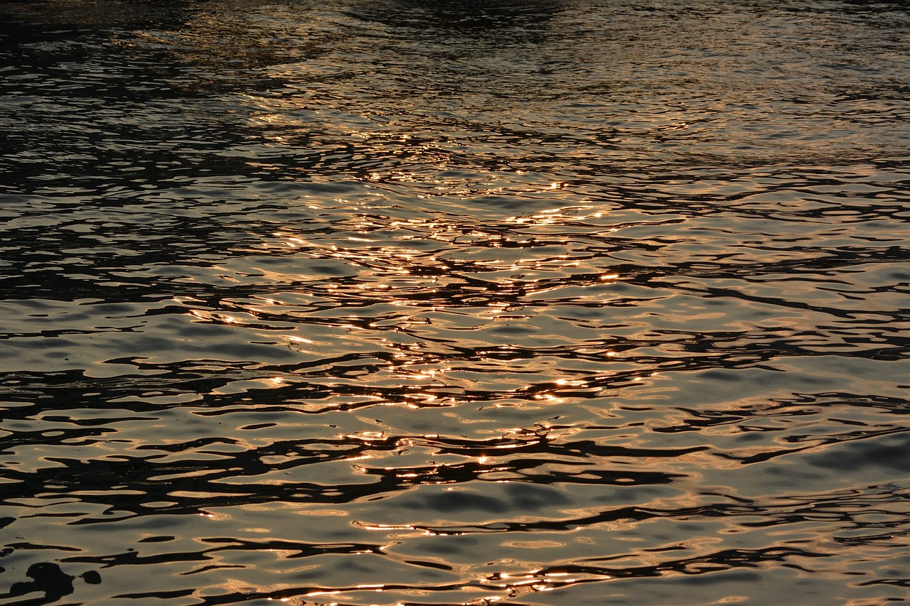 water river sunset free photo