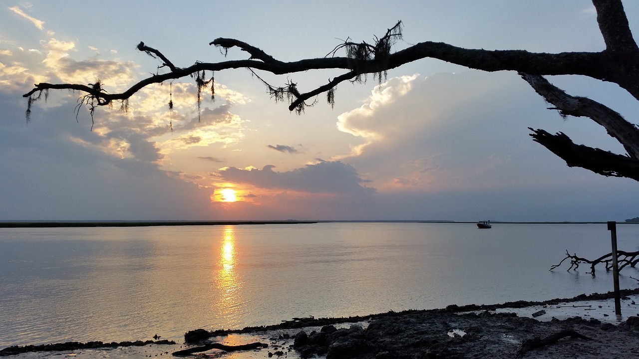 water cumberland island sunset free photo