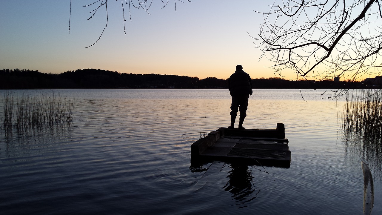 water lake sunset free photo