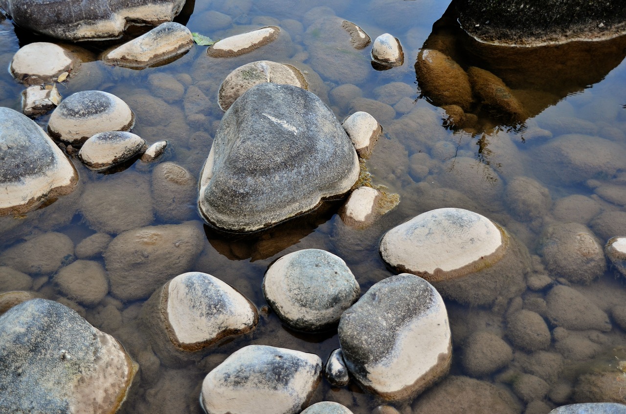 water reflection rocks free photo