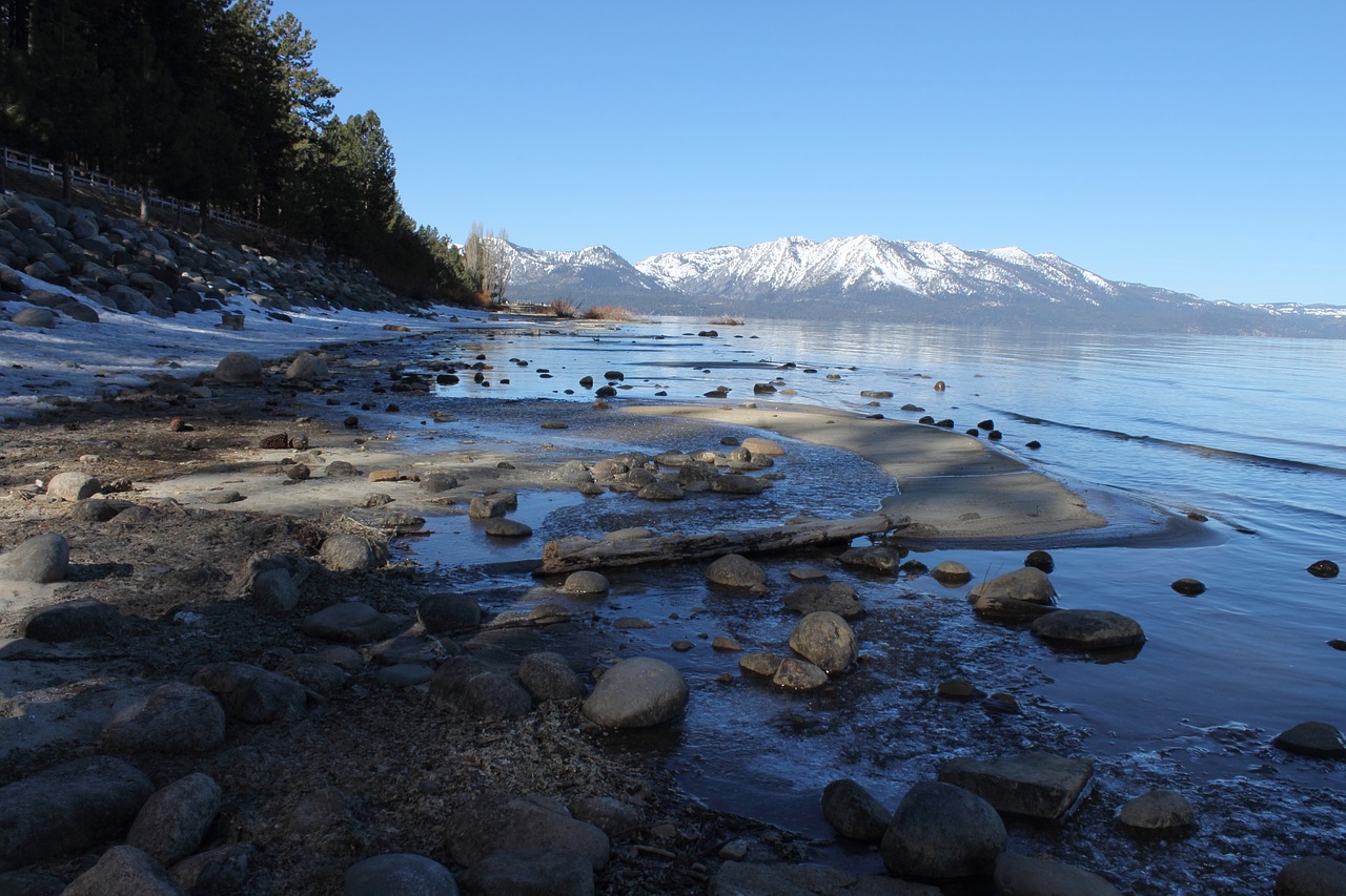 water rocks lake free photo