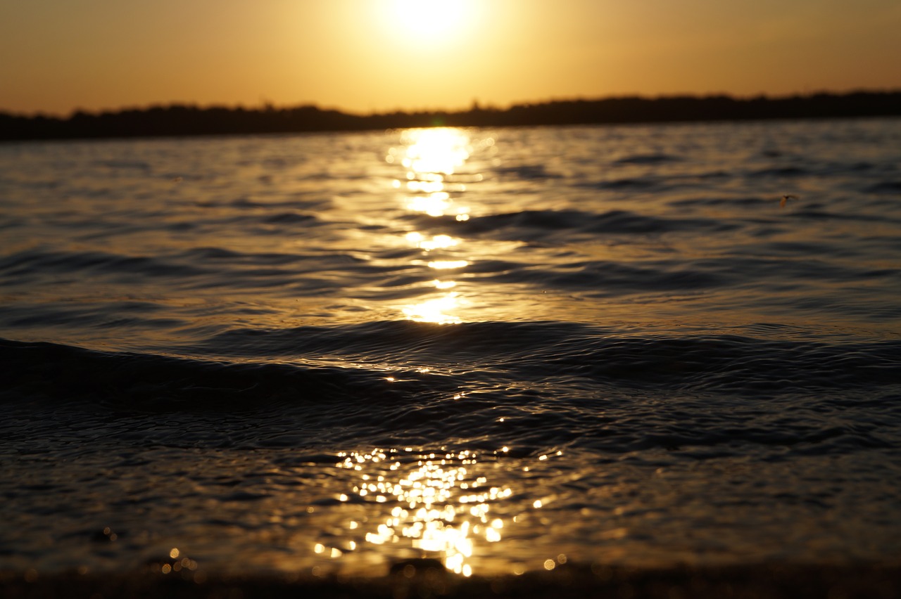 water sun sunset free photo