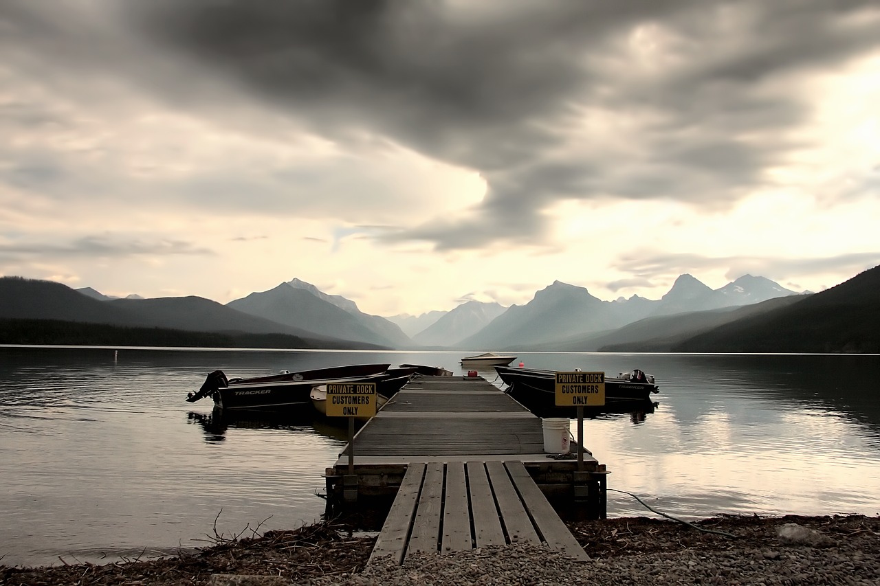 water lake clouds free photo