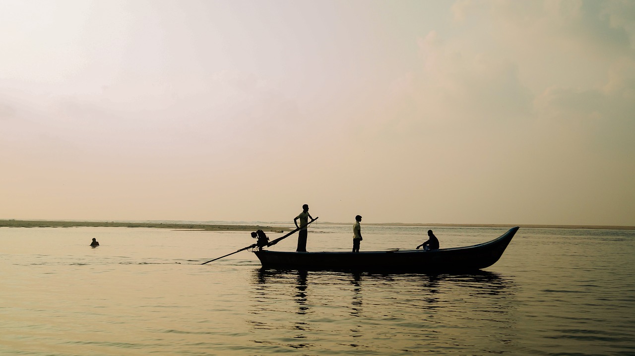 water fisherman dawn free photo