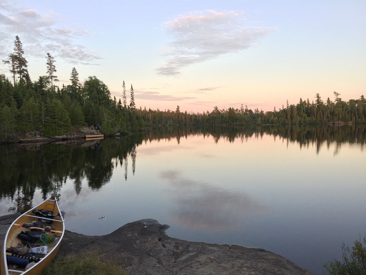 water lake reflection free photo