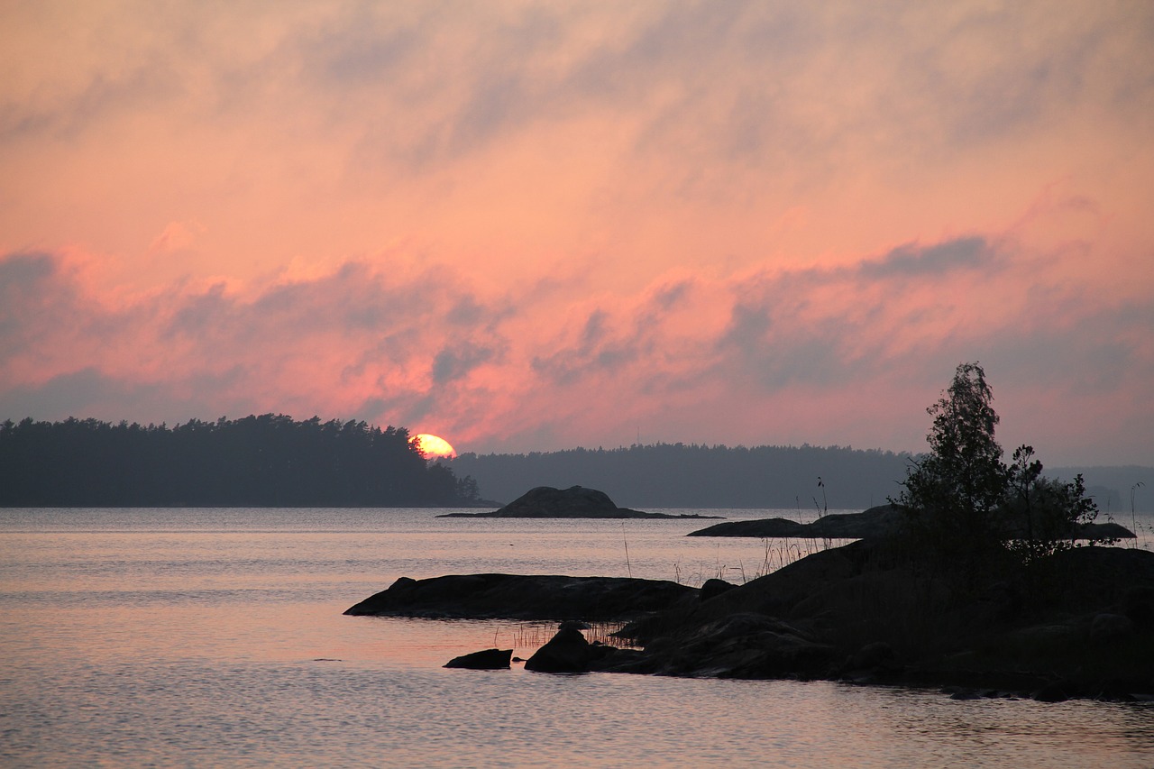 water sunset dawn free photo