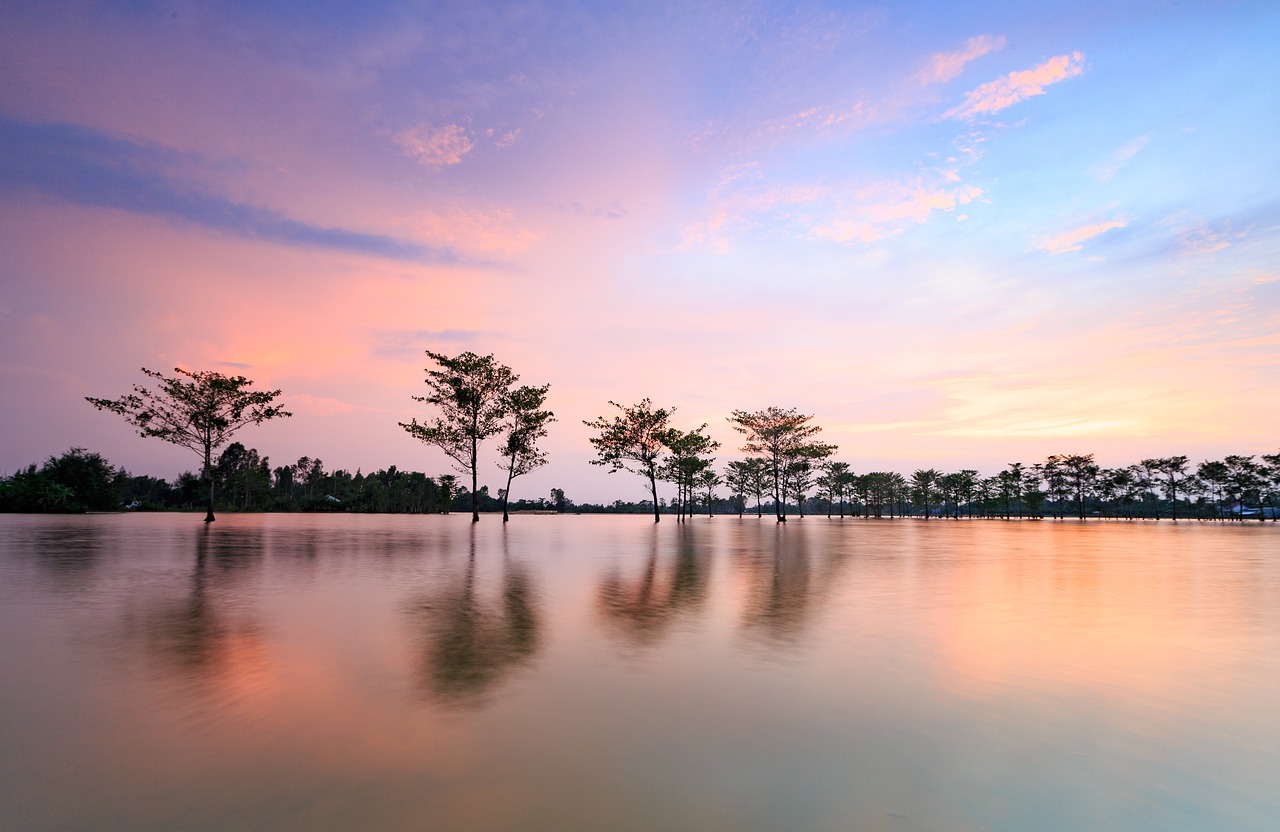 water sunset nature free photo