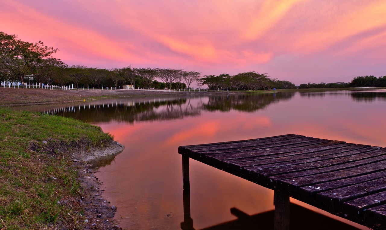 water lake reflection free photo