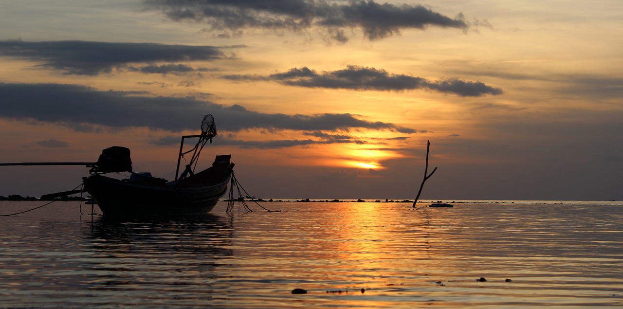 water sunset dawn free photo