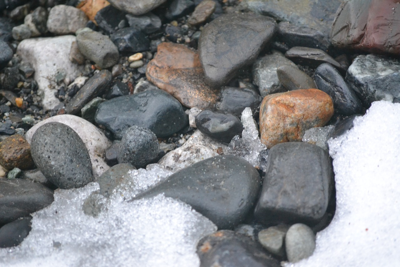 water  rocks  snow free photo