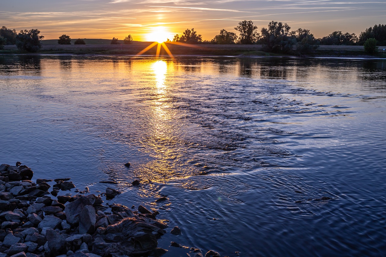 water  sunset  river free photo