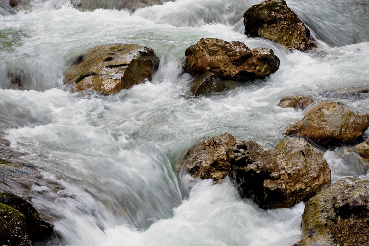 water  flow  stones free photo