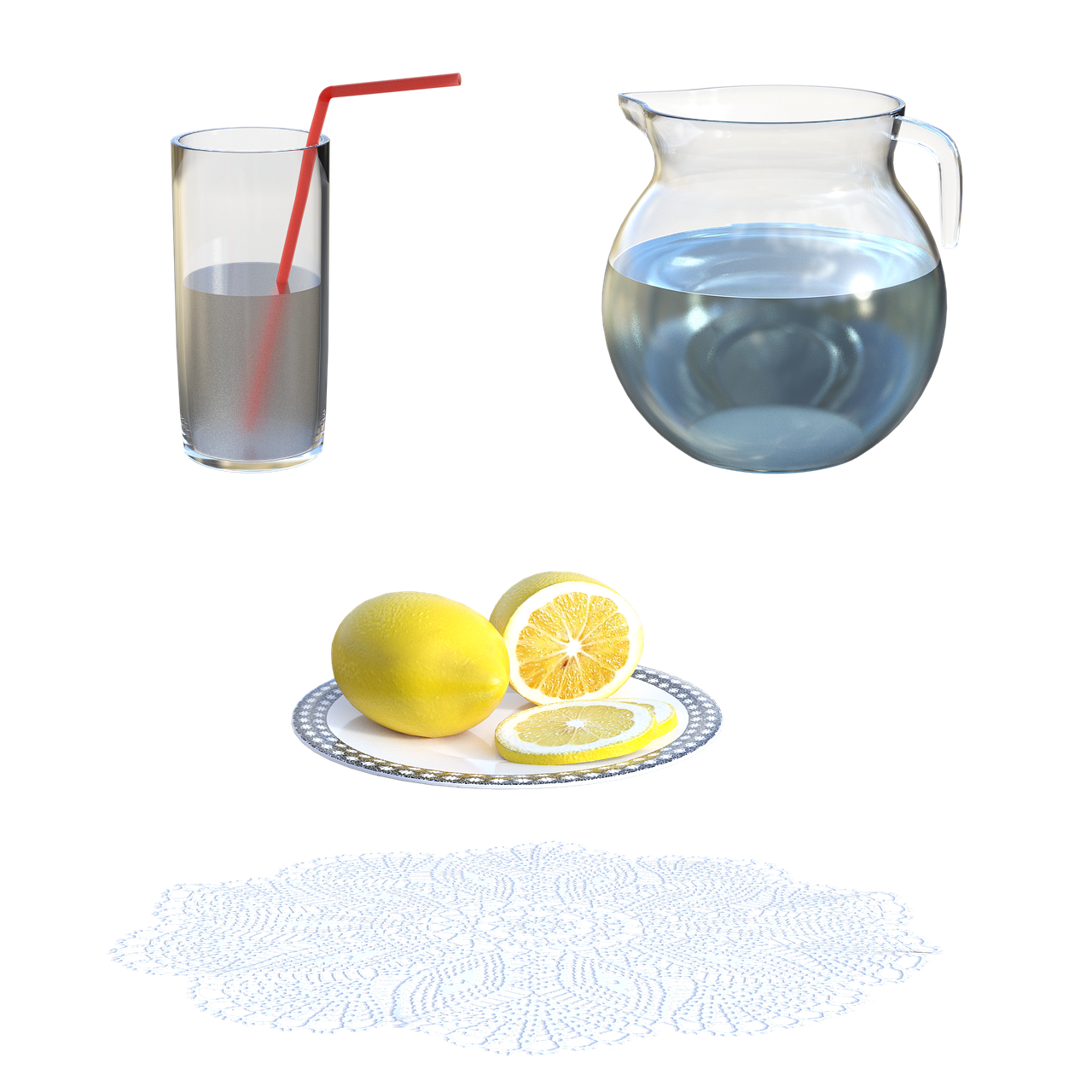 water  pitcher  lemons free photo