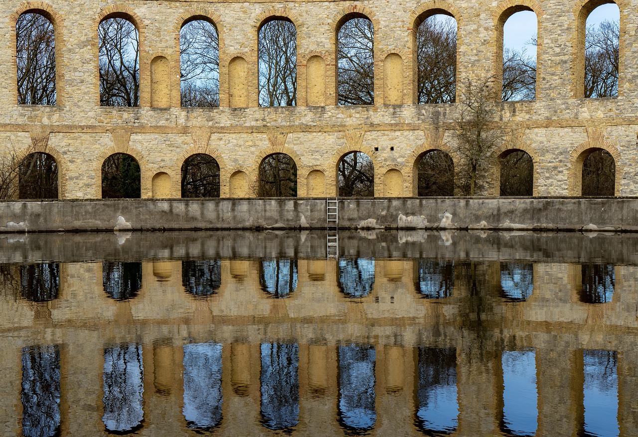 water  reflection  ruin free photo