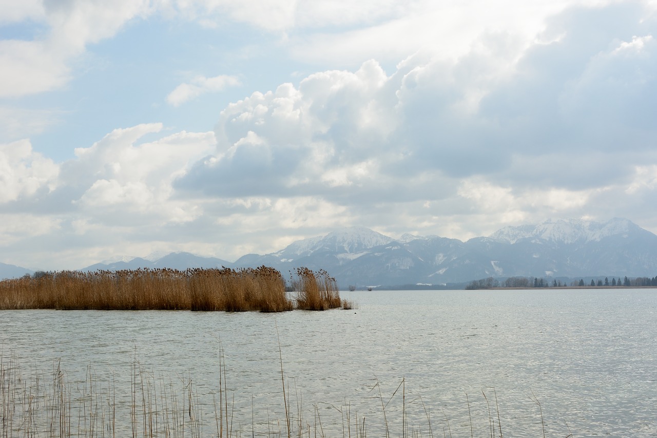 water lake clouds free photo