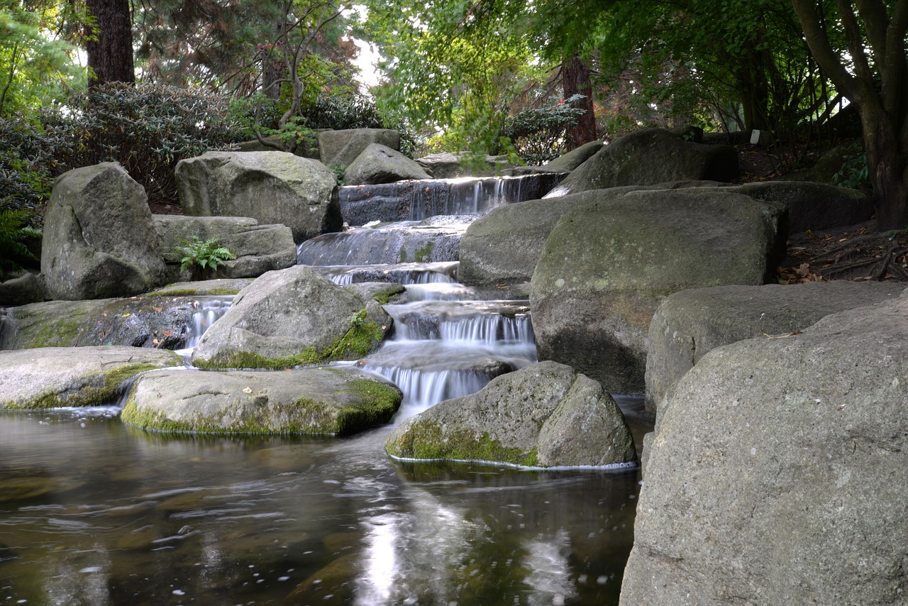 water japanese garden reflection free photo