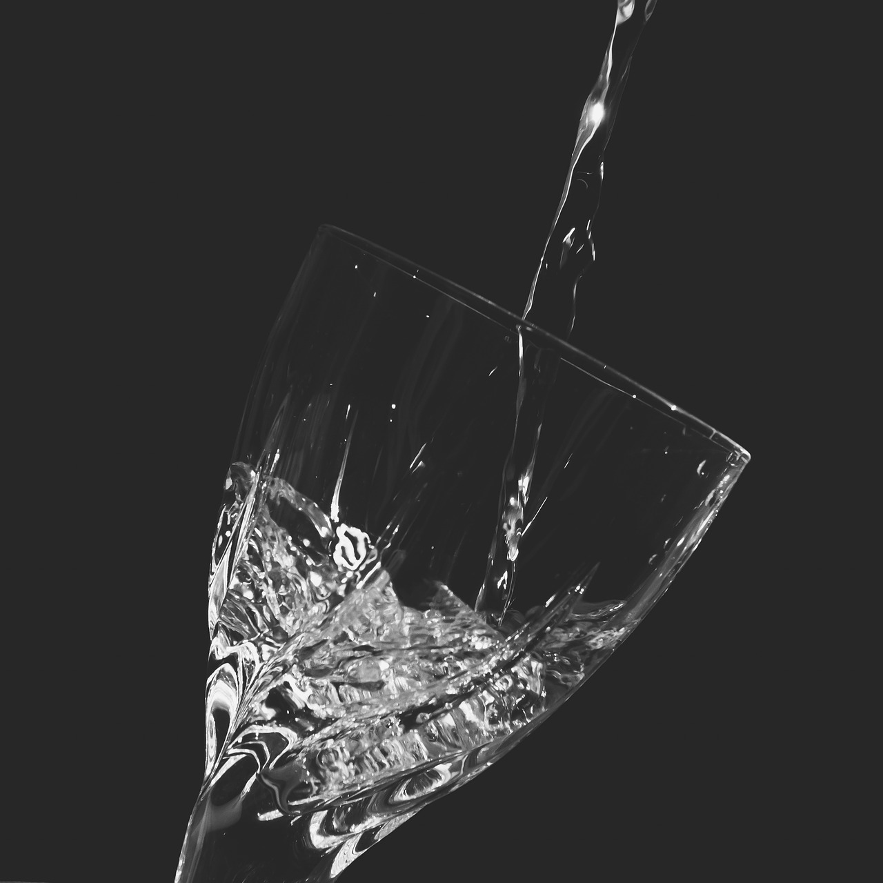 water glass black and white free photo