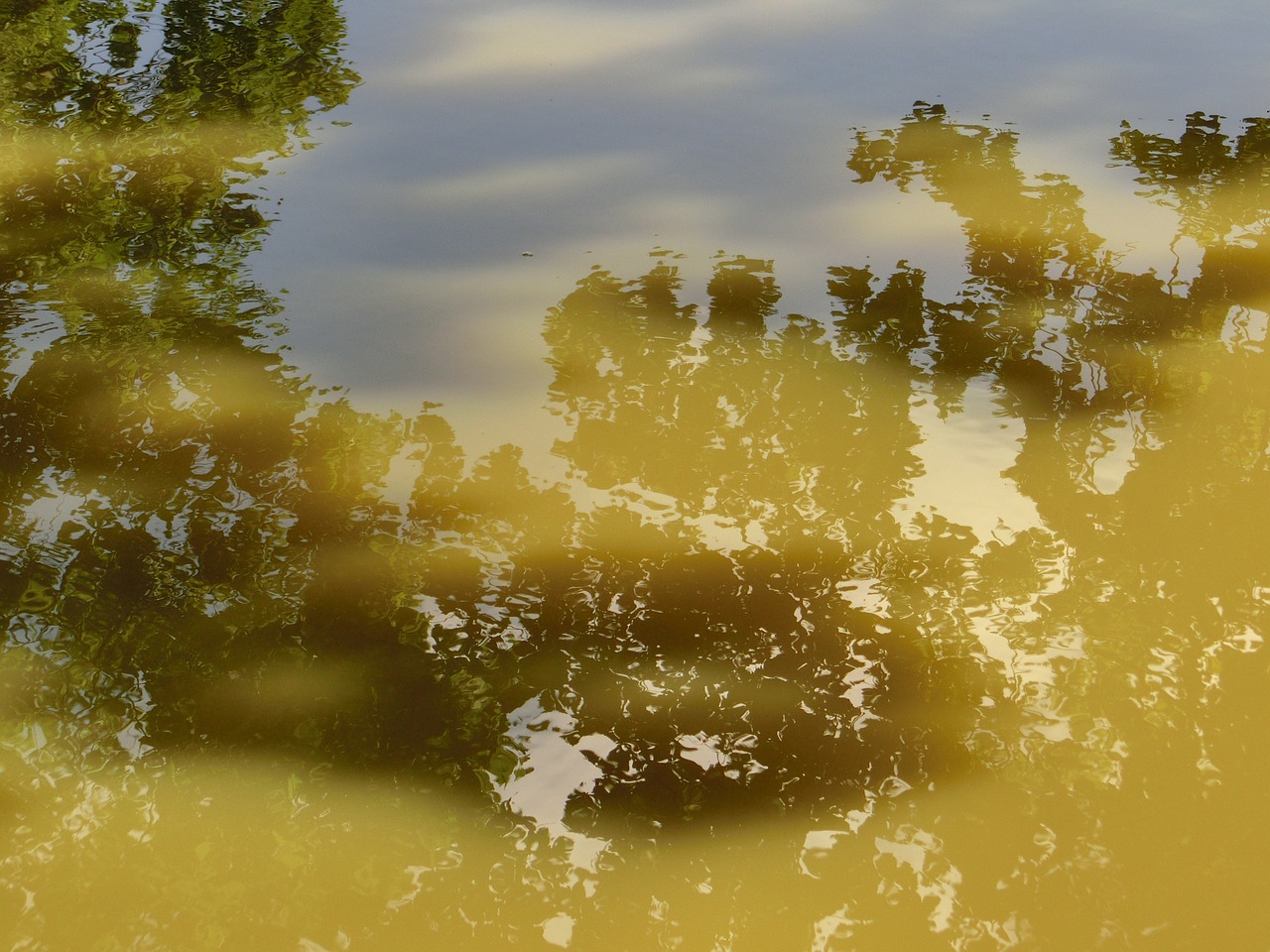 water mirroring clouds free photo