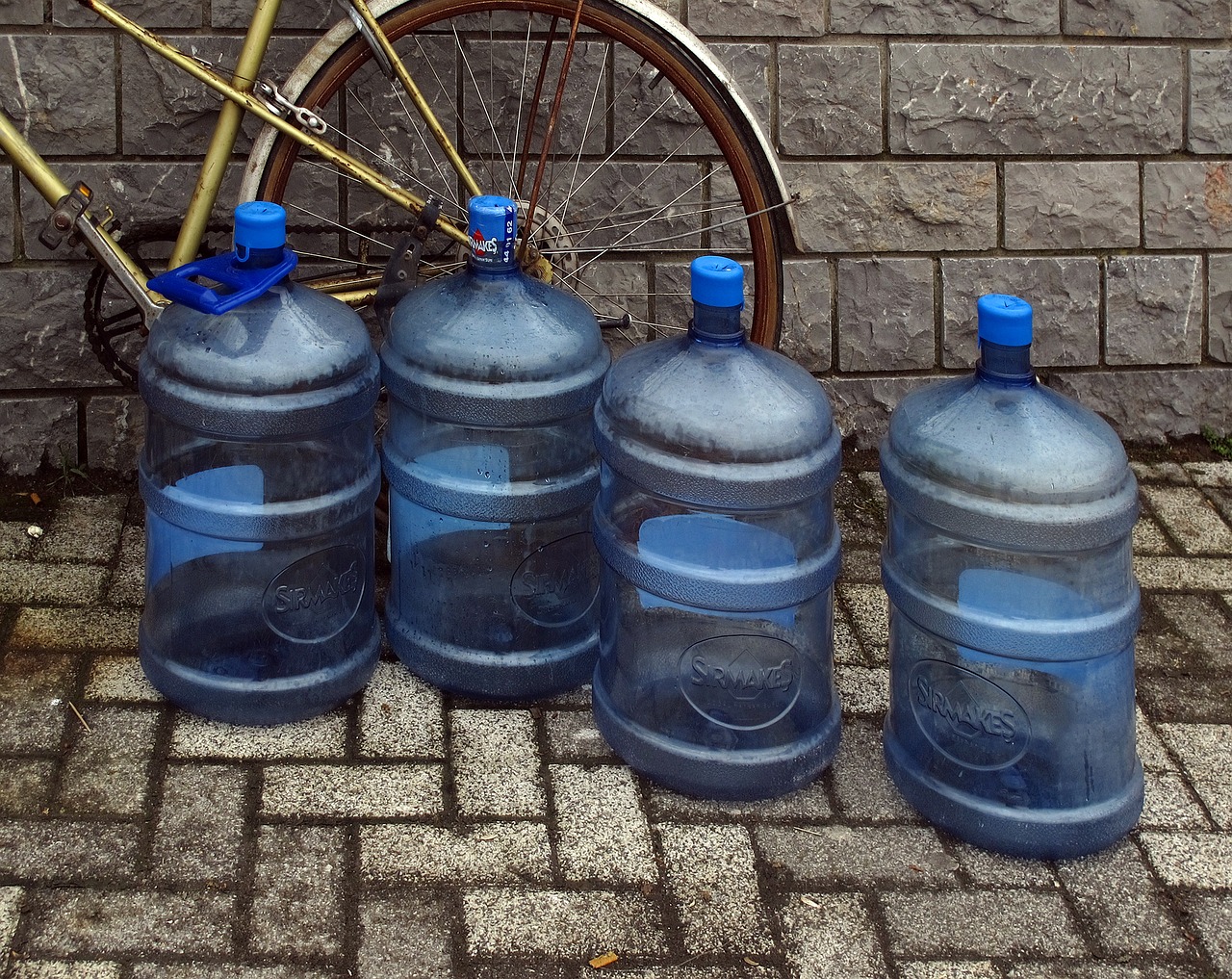 water bottles bike patch free photo
