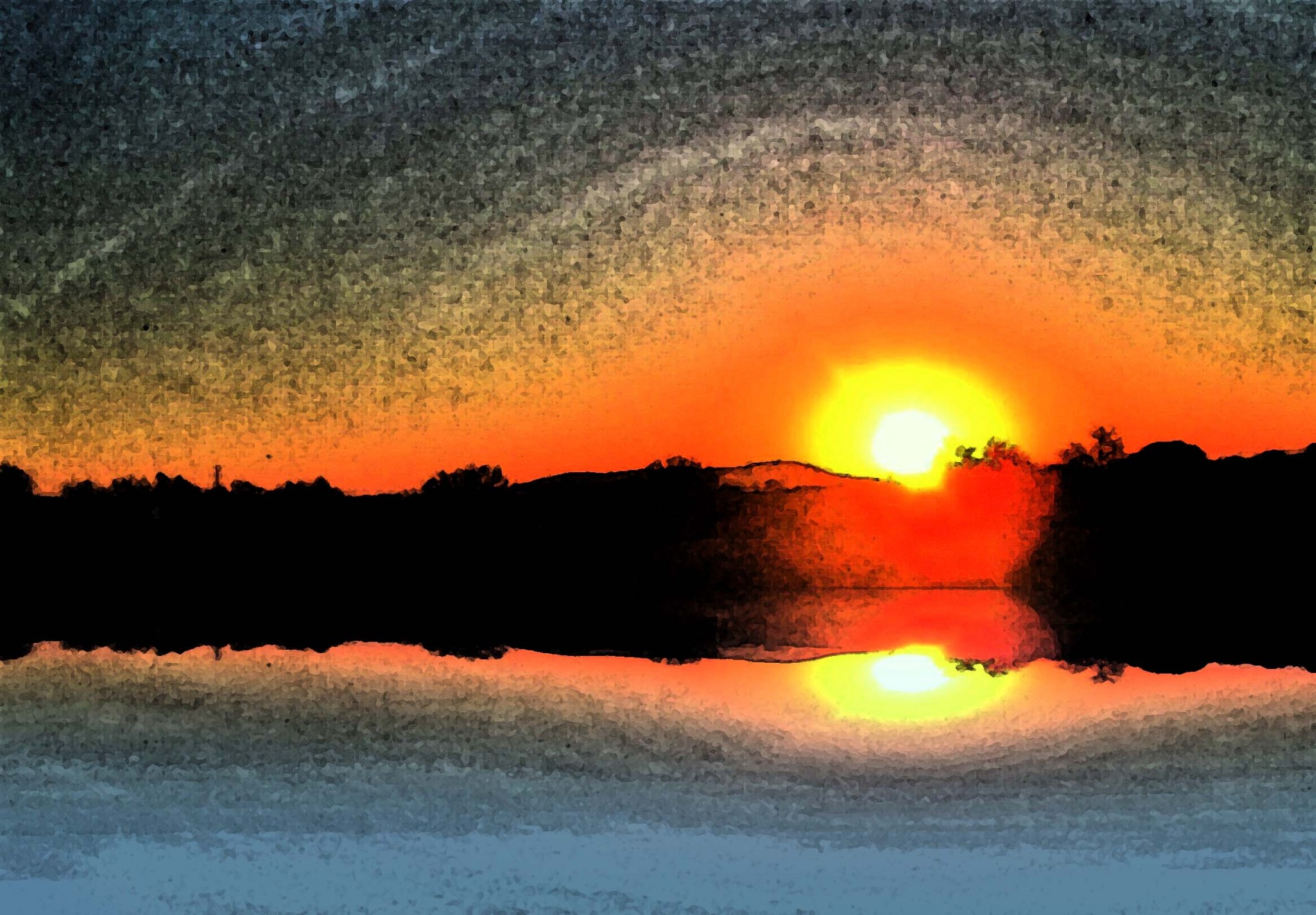 sunset reflection effect free photo