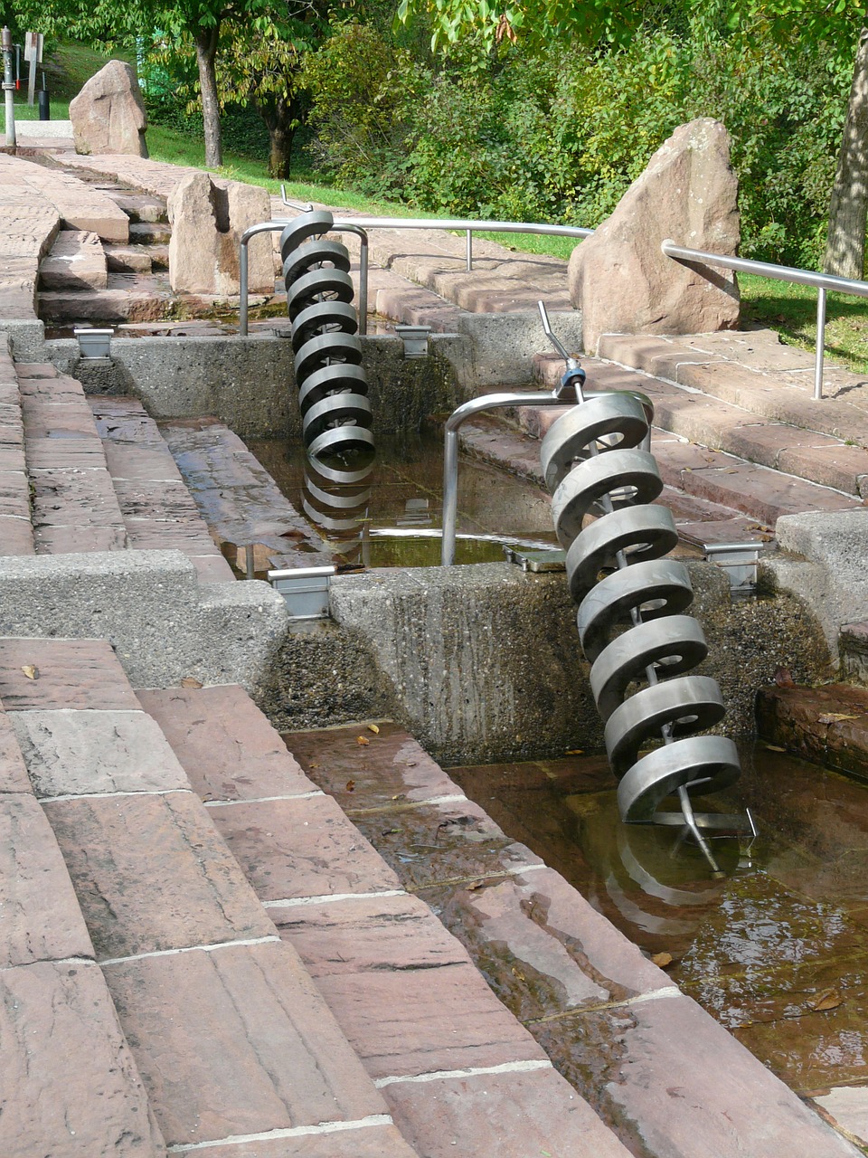 water feature spiral water transport free photo