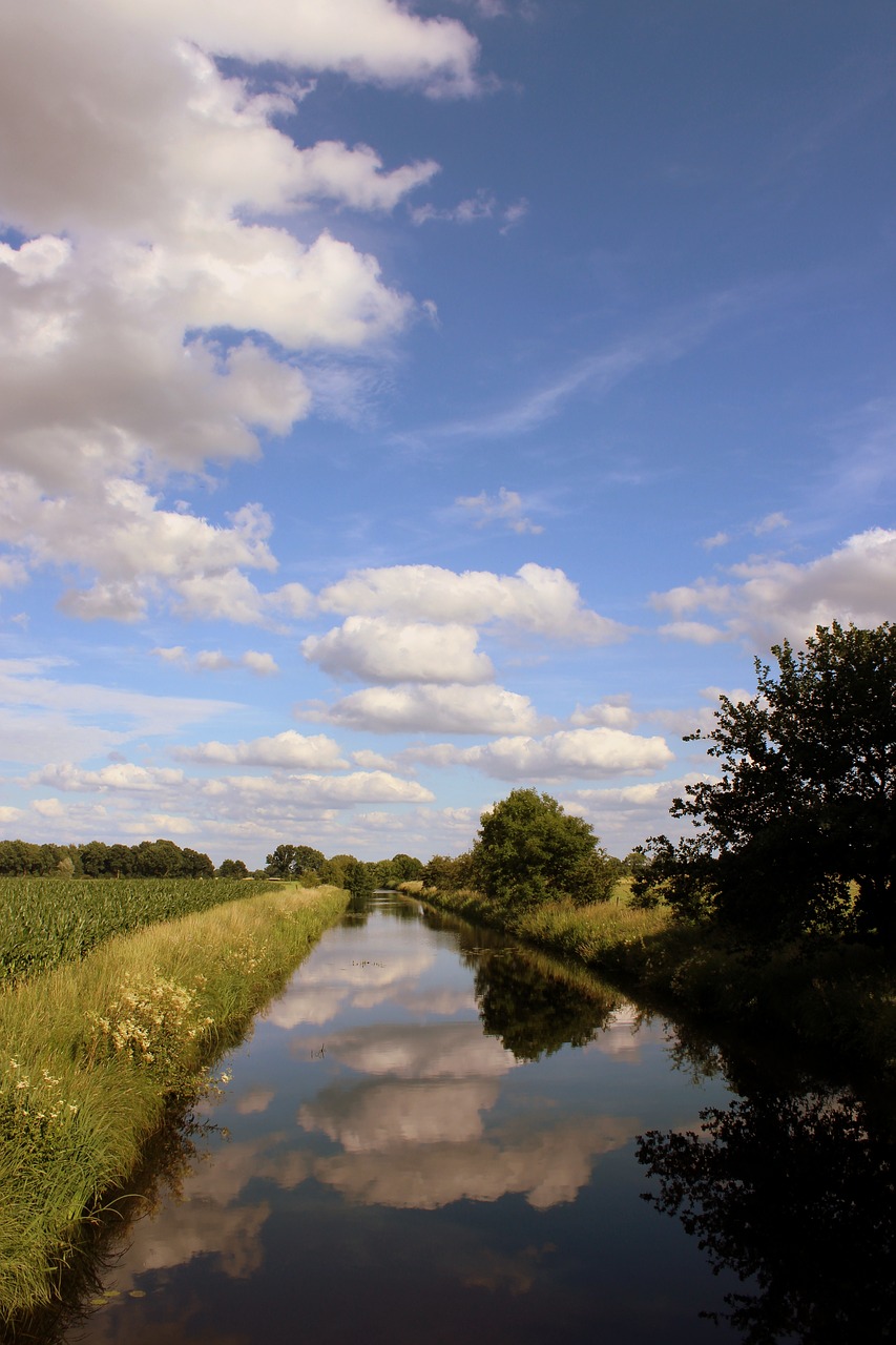 water landscape clouds mirroring free photo