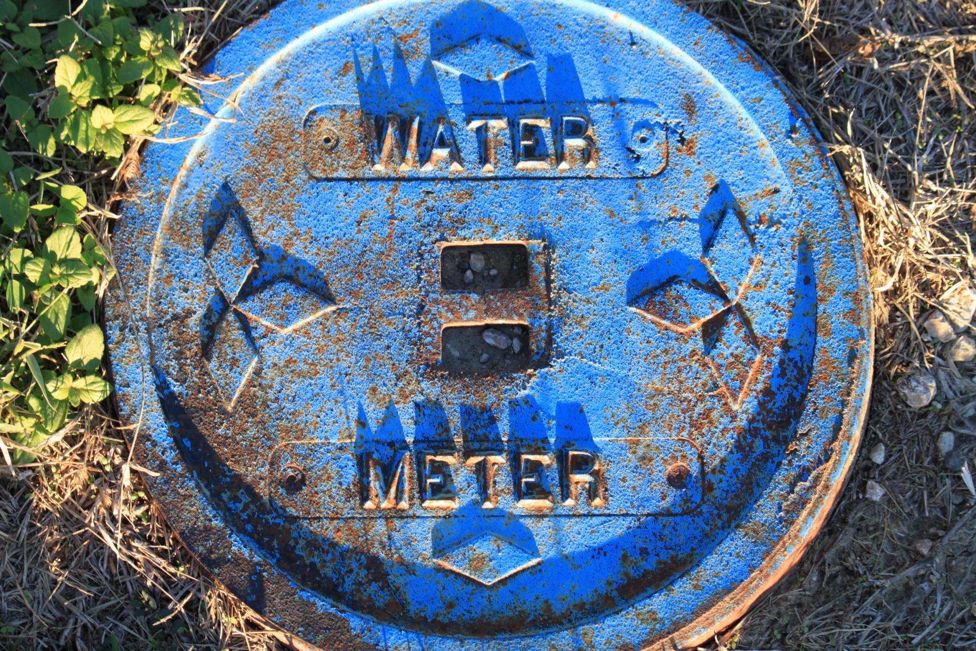 water meter manhole cover metal free photo