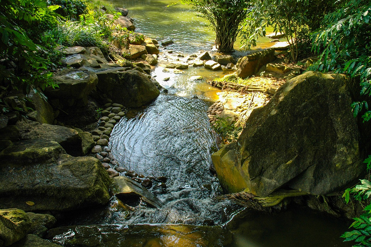 water running fluent river landscape free photo